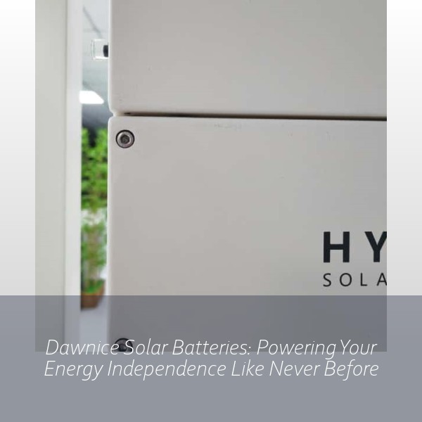 Dawnice Solar Batteries: Powering Your Energy Independence Like Never Before